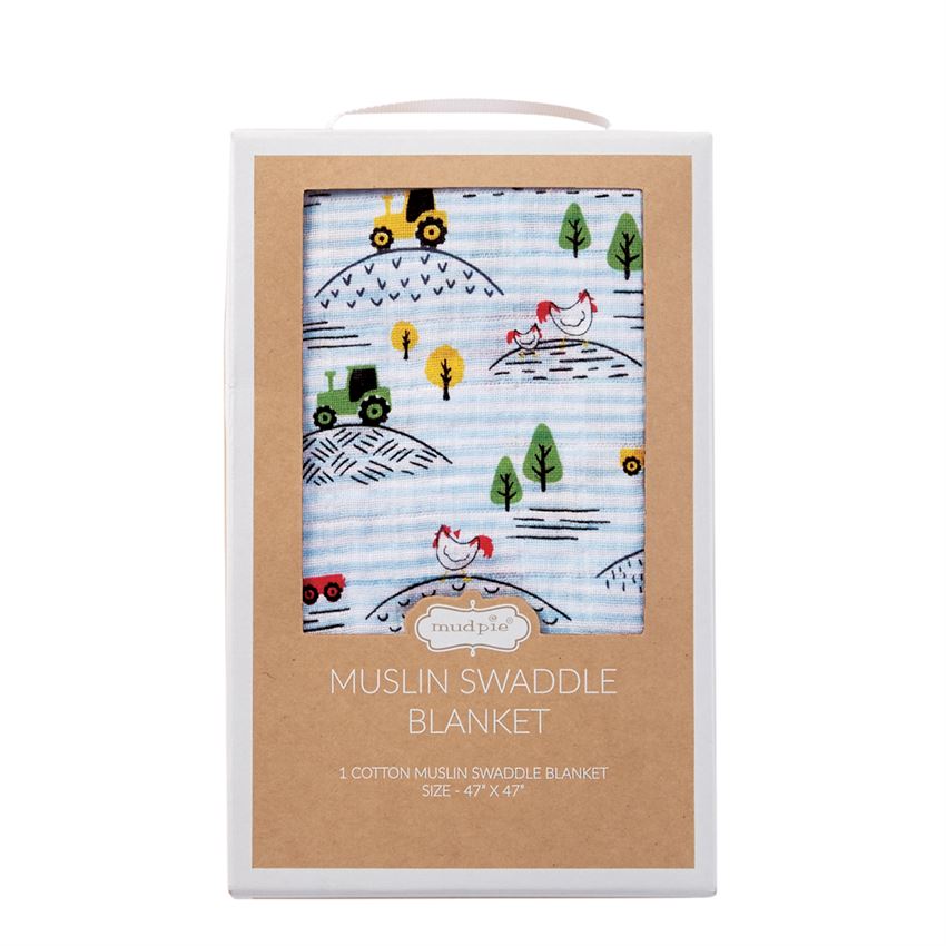 Muslin swaddle hot sale blanket size