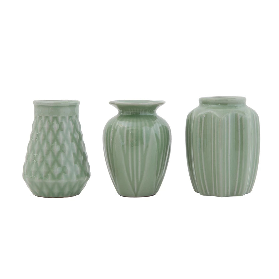 Glazed Jade Stoneware Vases – Chic Artique