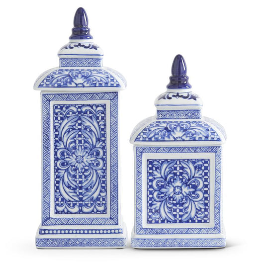 Blue & White Porcelain Lidded Containers