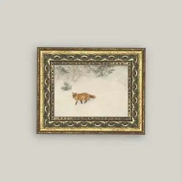 Fox in Winter Framed Art