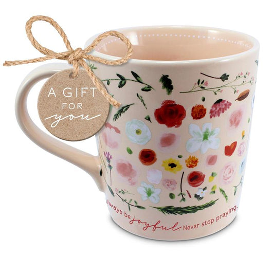 Always be Joyful Floral Watercolor Mug