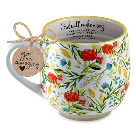 God Will Make a Way Vintage Floral Mug