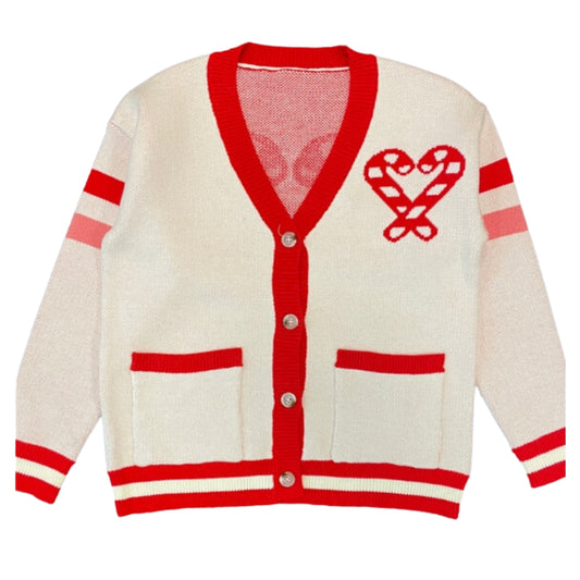 Candy Cane Varsity Cardigan