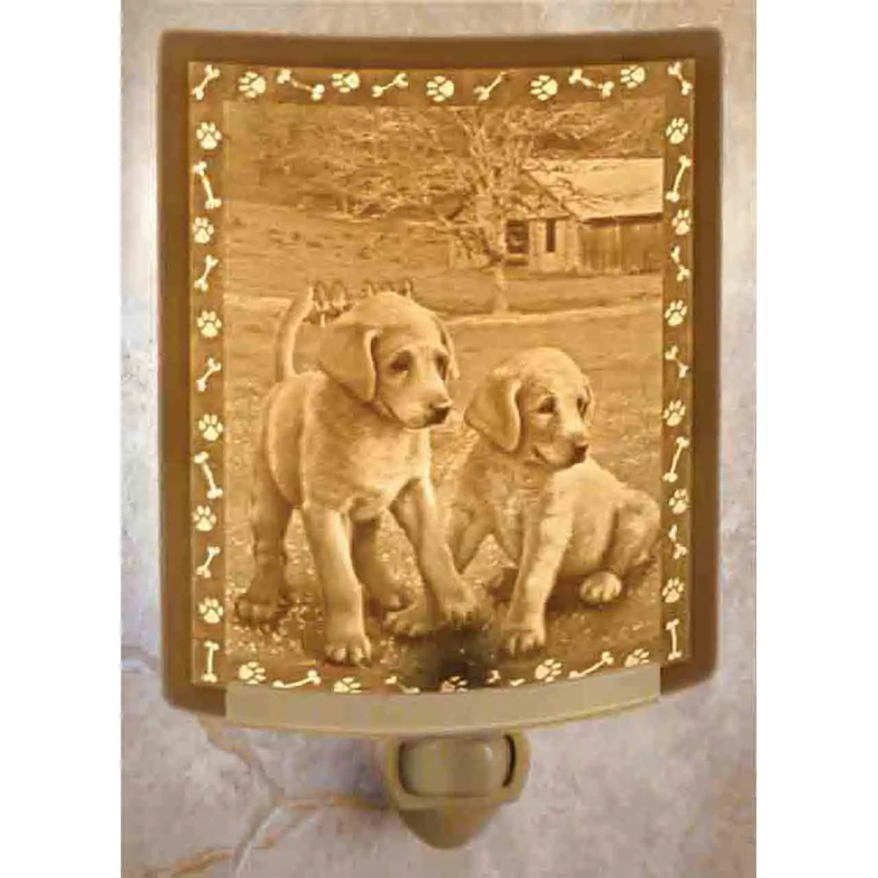 Puppies Porcelain Night Light