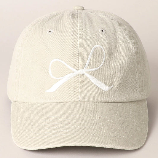 Bow Graphic Embroidered Baseball Cap