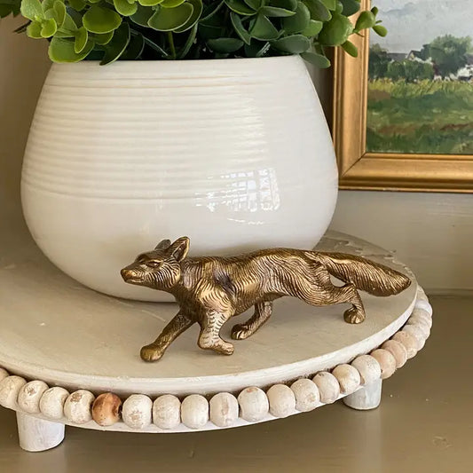 Antiqued Brass Running Fox