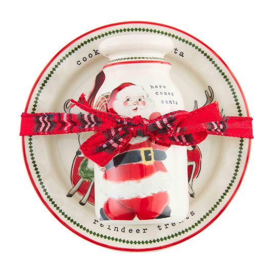 Vintage Christmas Milk & Cookies Set