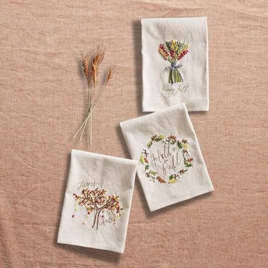 Fall French Knot Towels