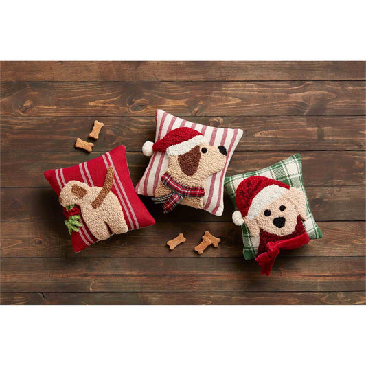 Mini Hooked Christmas Dog Pillows