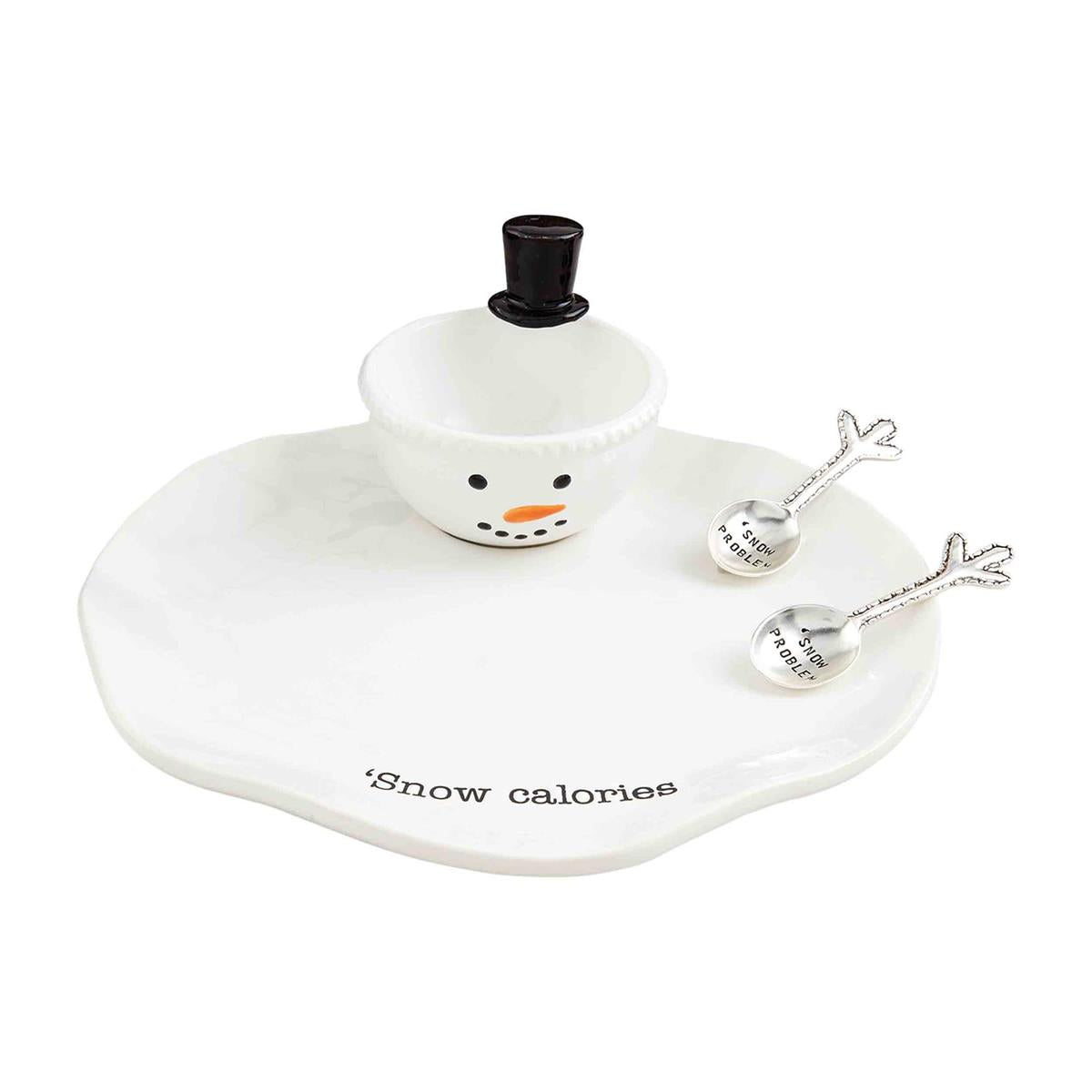 Melted Snowman Chip & Dip Server