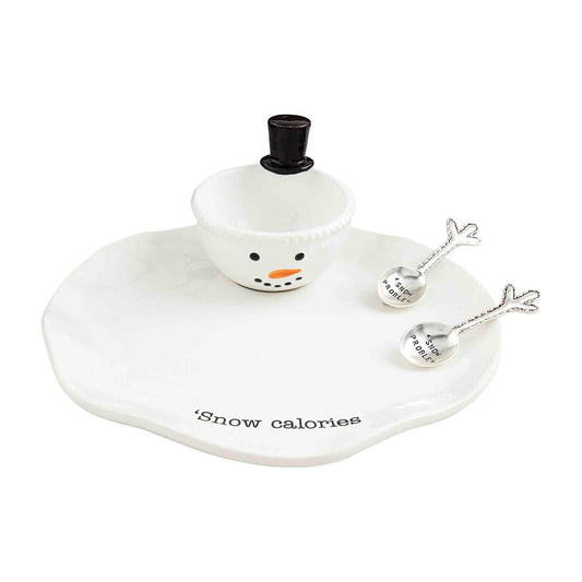 Melted Snowman Chip & Dip Server