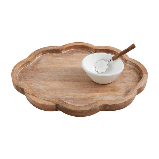 Scallop Mango Wood Tray