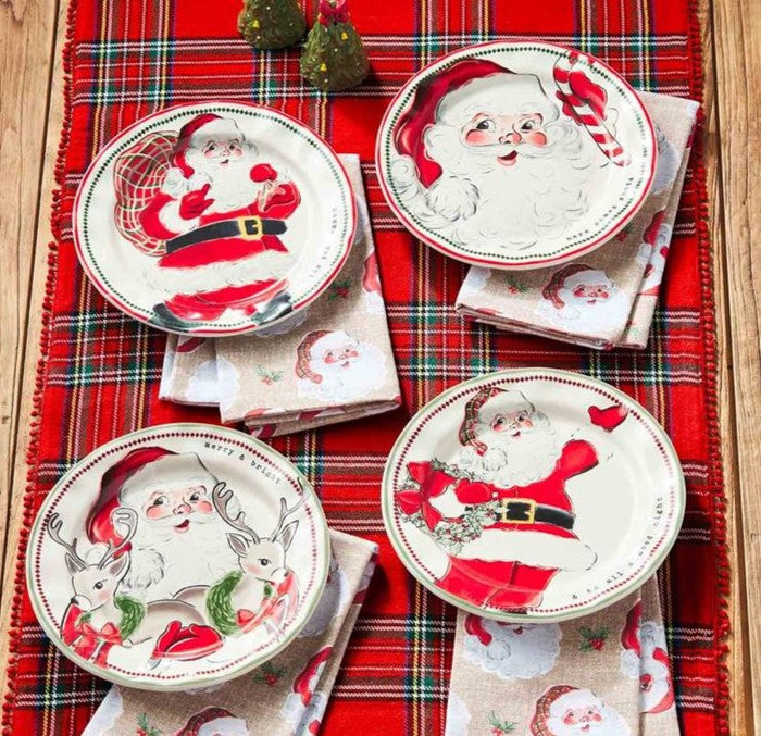 Vintage Santa Salad Plates