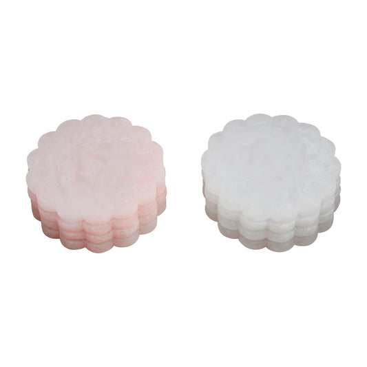 Scallop Resin Coaster Set