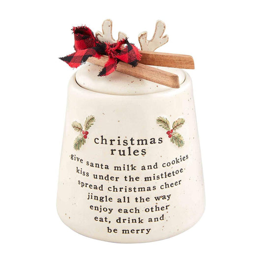 Christmas Rules Cookie Jar Set