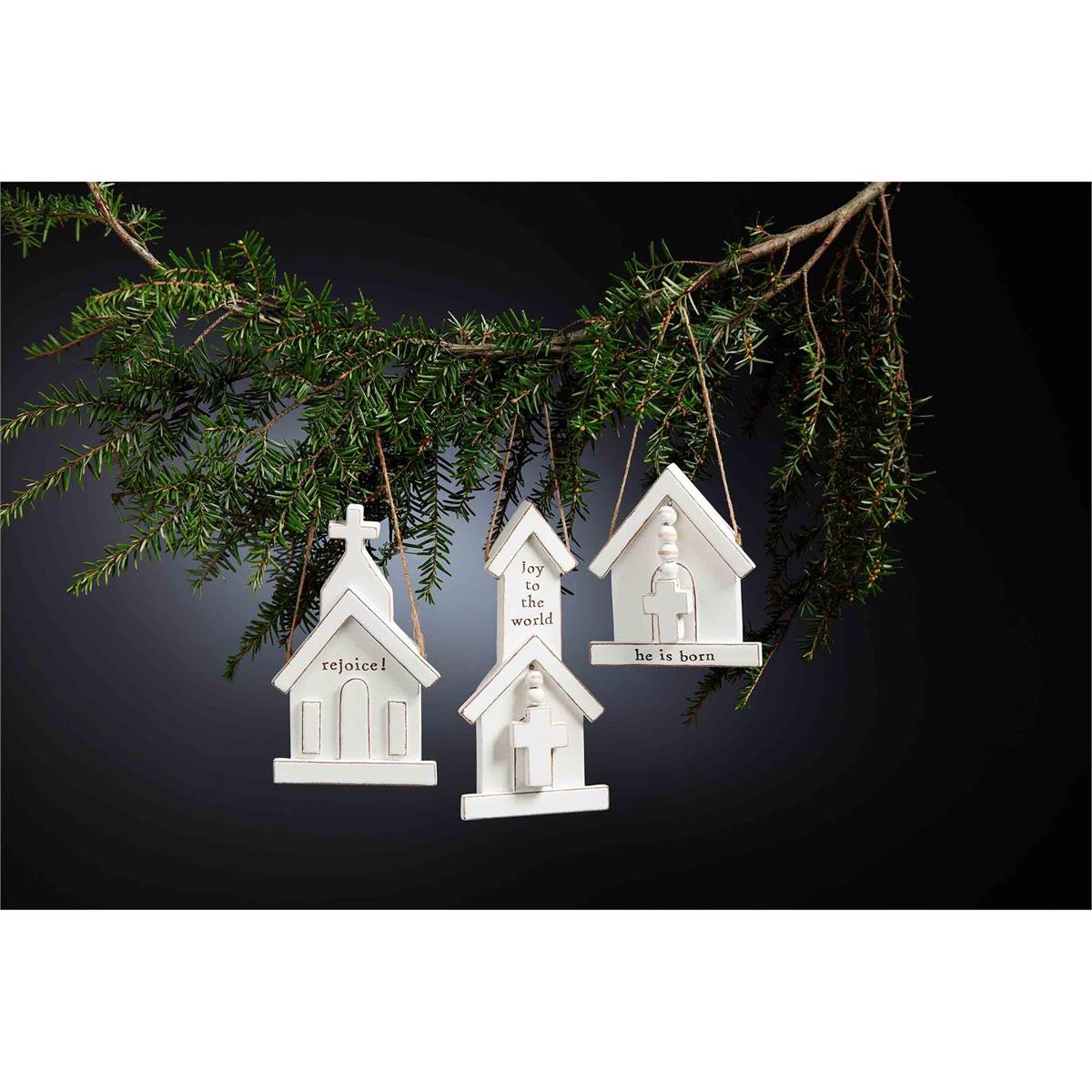 White Church Ornaments