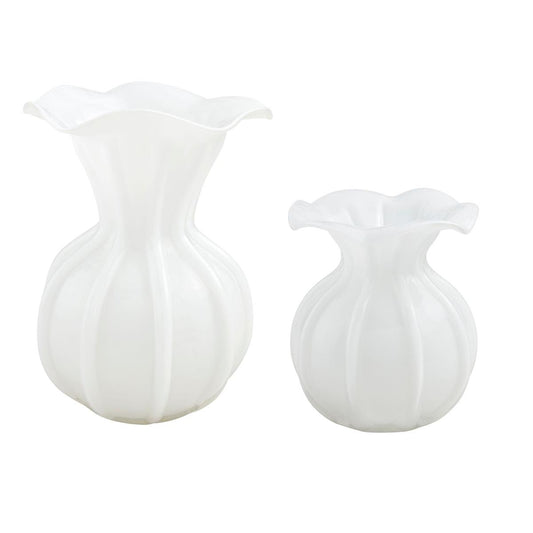 Ruffled Glass Vases