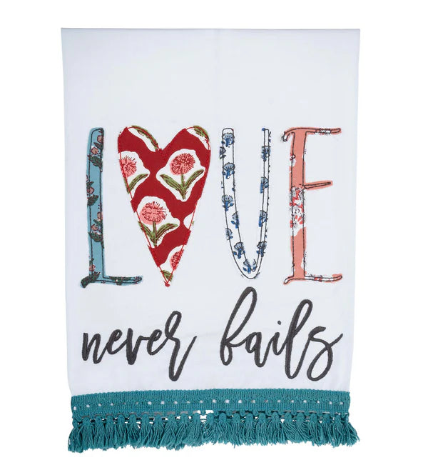 Love Never Fails Tea Towel