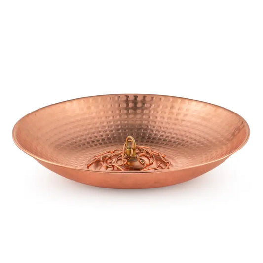 Copper Anchoring Basin - Hammered Metal Bowl For Rain Chain Downspouts