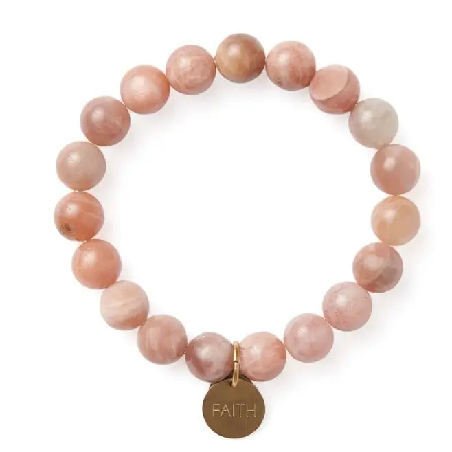 Dusty Rose Serenity Stone Bracelet - Faith