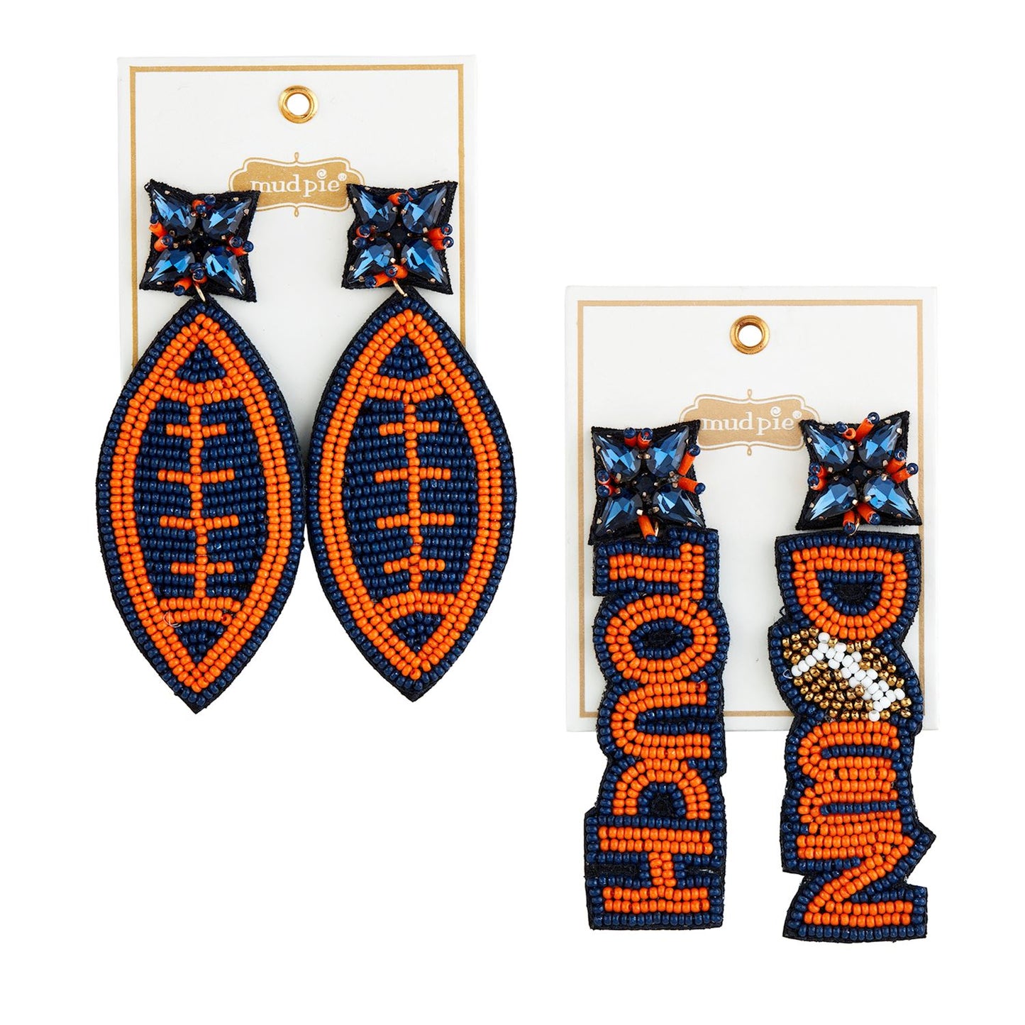 Gameday Beaded Earrings Navy