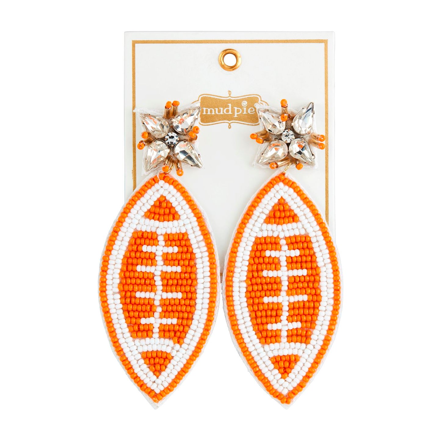 Gameday Beaded Earrings White