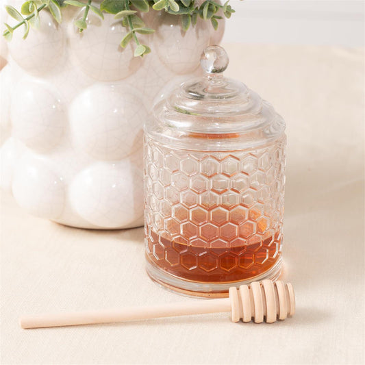 Glass Honey Jar & Dipper Set