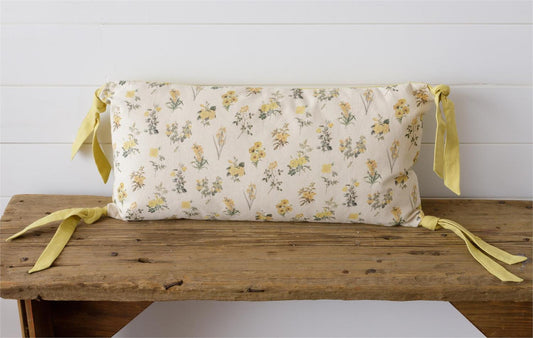 Yellow Flower Lumbar Pillow