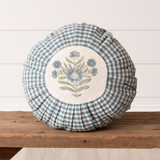 Blue Pleated Pillow