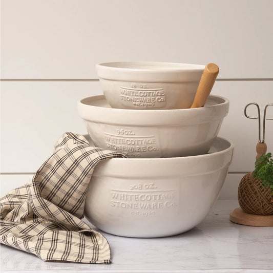 White Cottage Ceramic Measuring Bowls