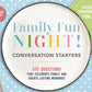 The Family Fun Night Conversation Starters Placemats