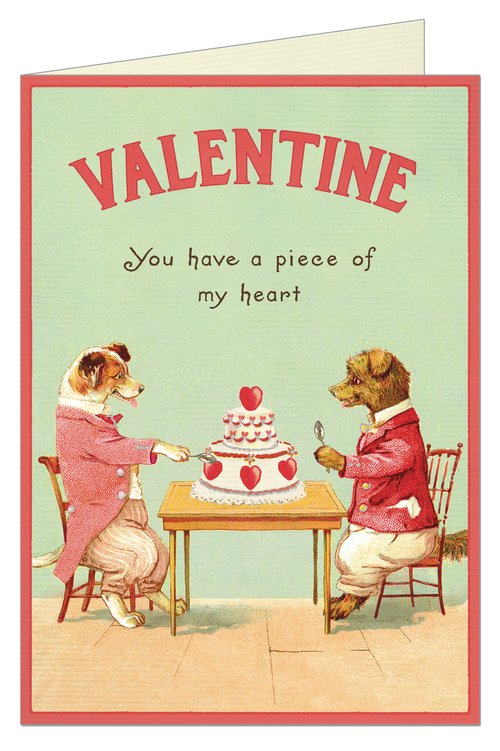 Cavallini  Valentine Dog Greeting Card & Envelope