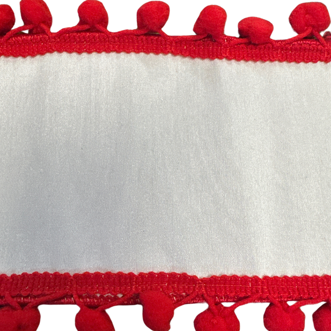 Red Pom Pom Edge Ribbon