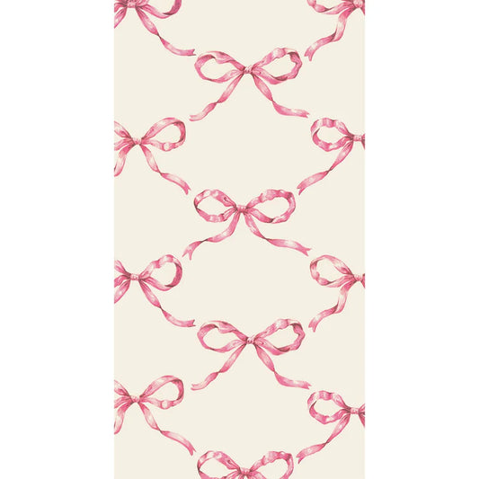 Pink Bow Lattice Guest Napkin