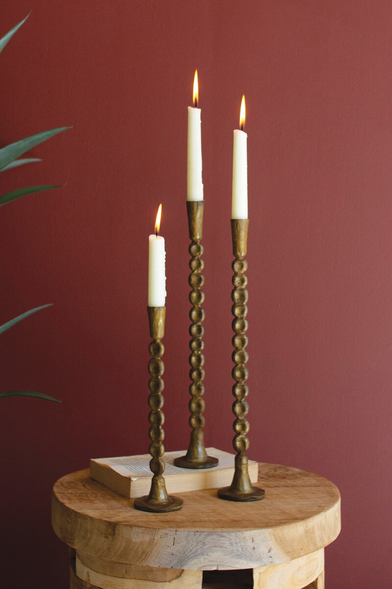 Antique Brass Taper Candle Holders