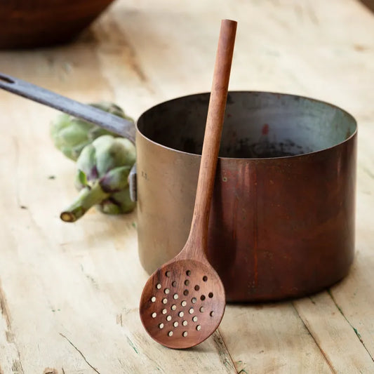 Wooden Straining Spoon