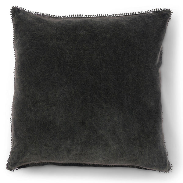 Velvet Pillow with Poms