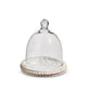 Whitewashed Wood Beaded Tray with Cloche