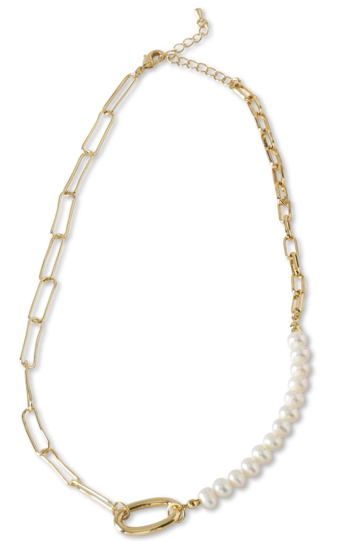 Pearl and Gold Chain Necklace