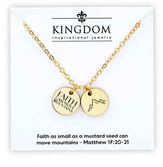 Faith Can Move Mountain Double Coin Necklace