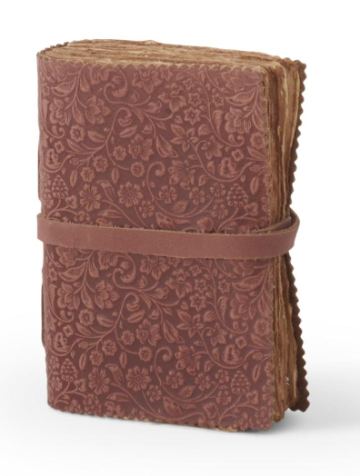 Leather Floral Embossed Handcrafted Deckle Edge Journals