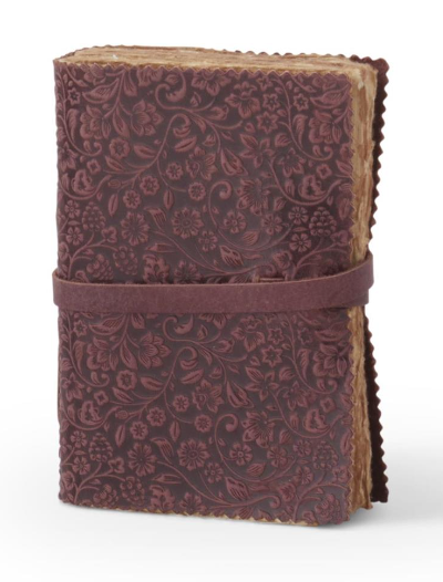 Leather Floral Embossed Handcrafted Deckle Edge Journals