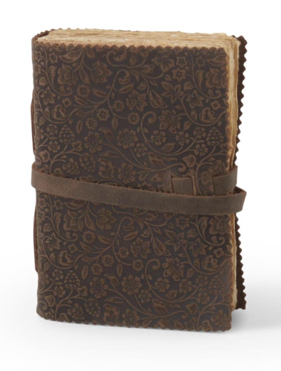 Leather Floral Embossed Handcrafted Deckle Edge Journals