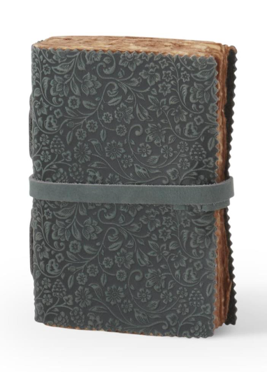 Leather Floral Embossed Handcrafted Deckle Edge Journals