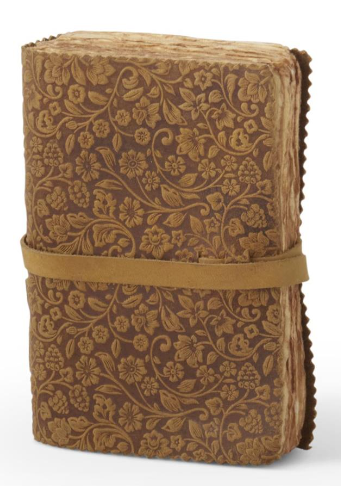 Leather Floral Embossed Handcrafted Deckle Edge Journals