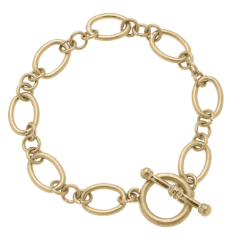 Alternating Oval & Circle Link Toggle Bracelet