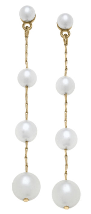 Pearl Station Linear Earrings