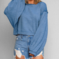 Raw Edged Versatile Pullover Sweatshirt