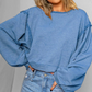 Raw Edged Versatile Pullover Sweatshirt