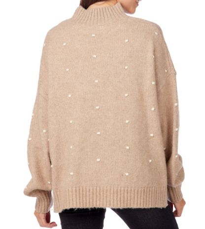 Novie Pom-Pom Sweater Tan